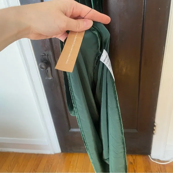 Reformation Dark Green Velvet Dress - Picture 6 of 8